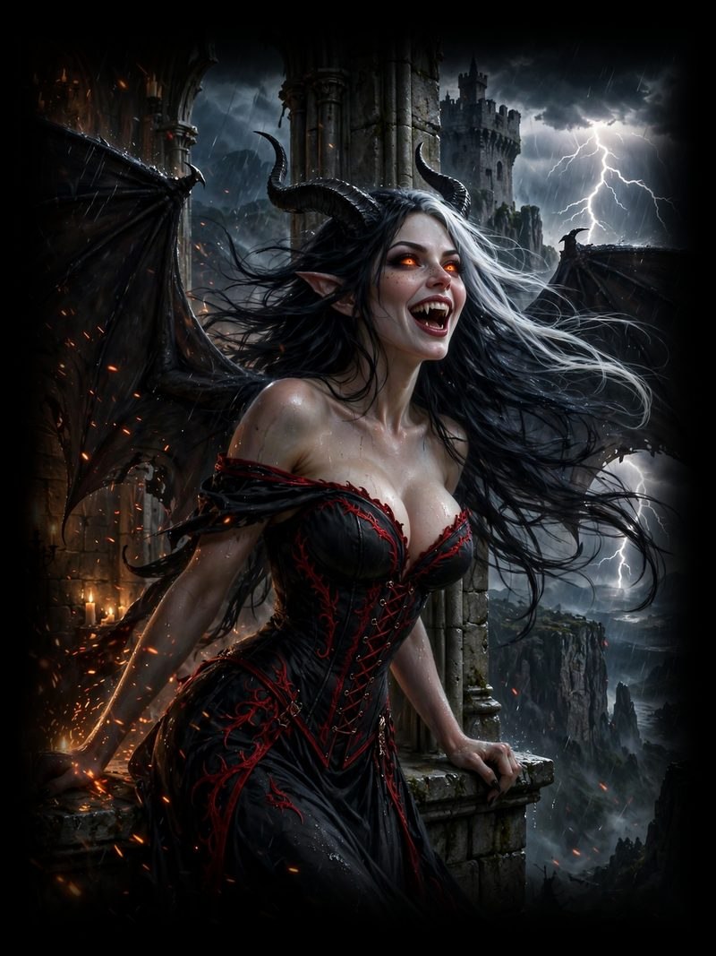 Storm Warning, Storm Warning Chapter 1, original dark fantasy artwork from The Succubus Saga by Merci Web Design Studio