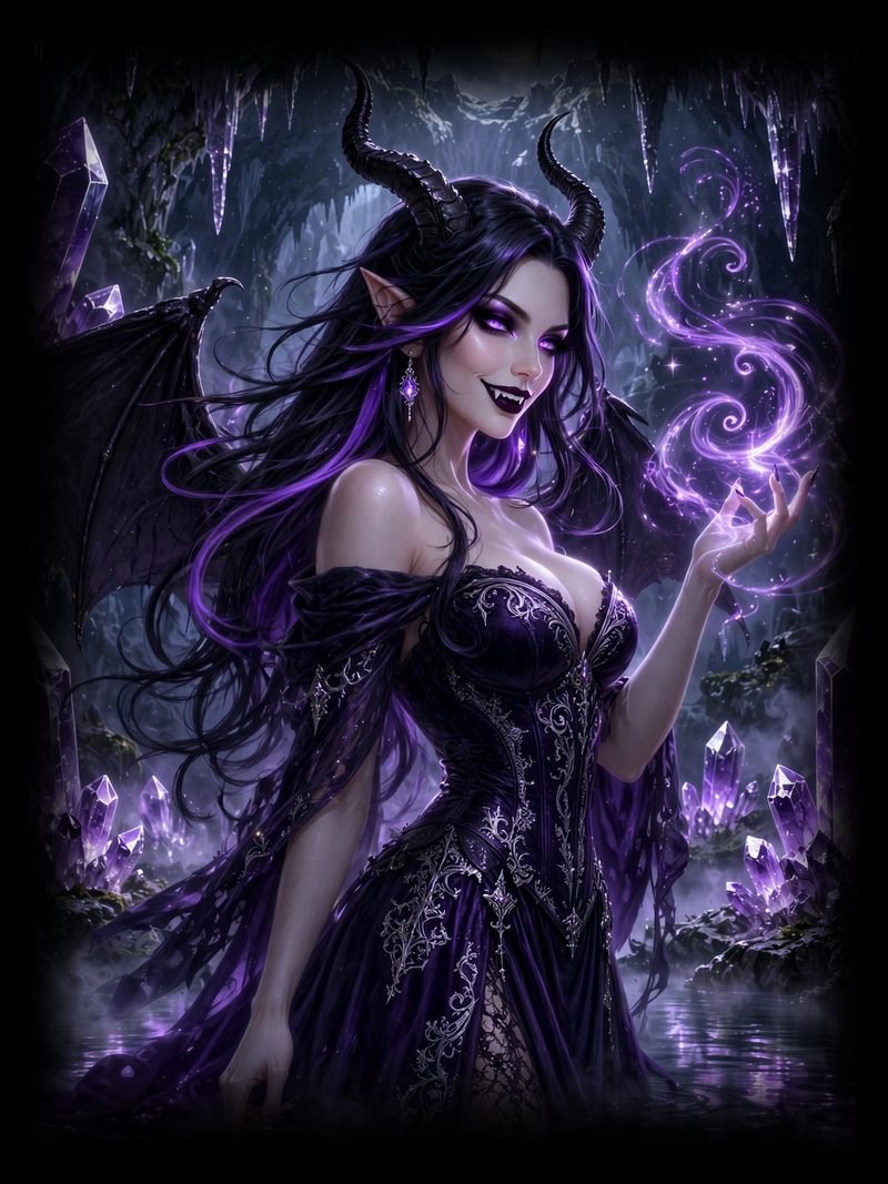 The Crystal Court, Sweet Dreams Chapter 2 of 5, original dark fantasy artwork from The Succubus Saga by Merci Web Design Studio