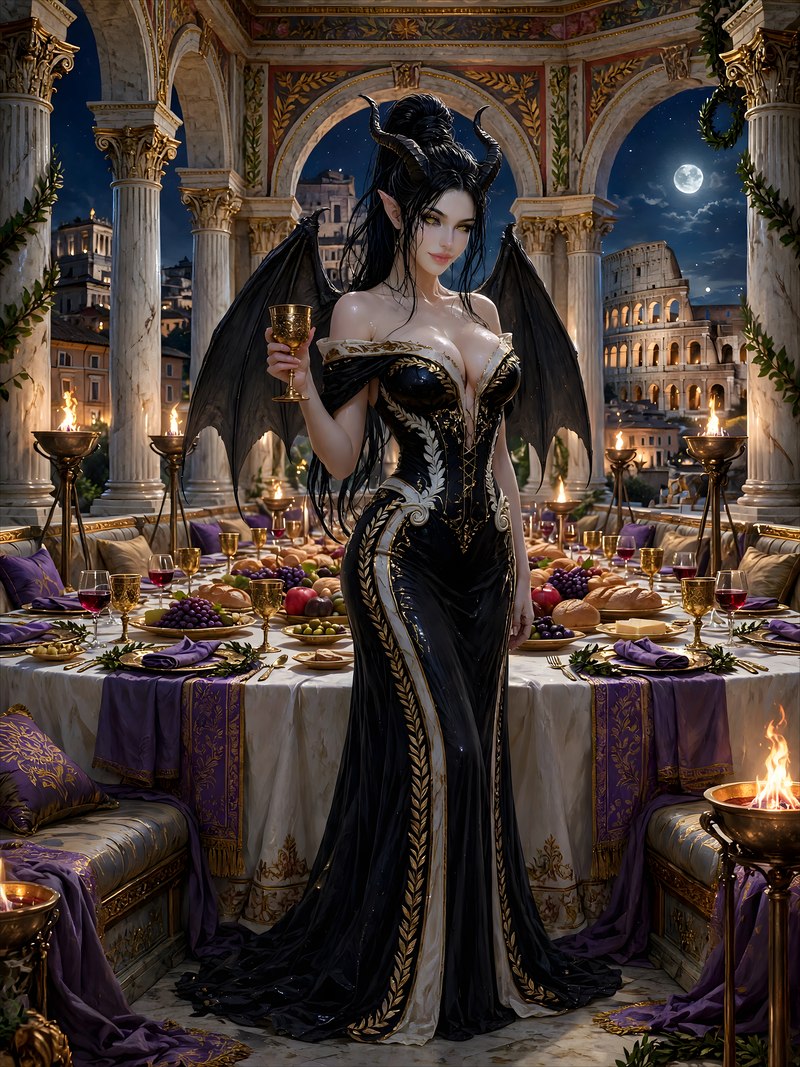 The Last Banquet, Empire of Night, Chapter 2, original dark fantasy artwork from The Succubus Saga by Merci Web Design Studio